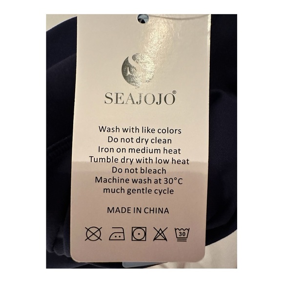 NWT SEAJOJO High Waisted Workout Navy Pants Flared Leg Women’s Size S - Picture 7 of 7